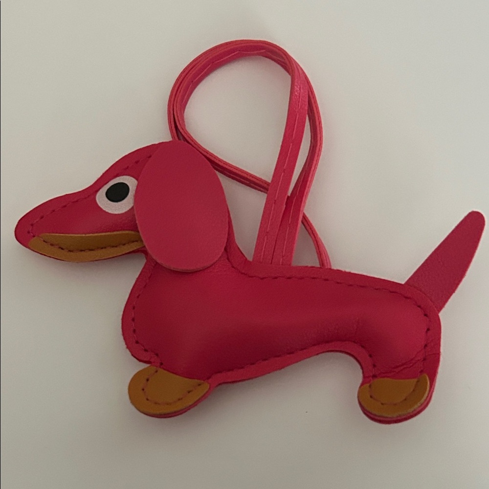 Colorful Dachshund Faux Leather Dog-Shaped Bag Charm - Picture 3 of 8